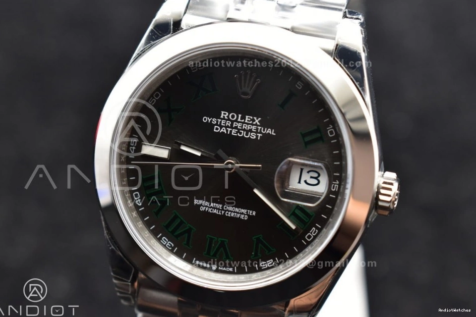 Edition Steel DateJust 126334 Green Roman Dial 41 642 FashionForward Jubilee Bracelet 904L SS VS 1:1 on VSF Gray Best 0513